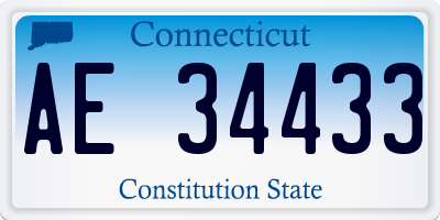 CT license plate AE34433