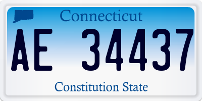 CT license plate AE34437