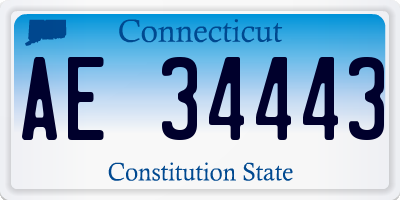 CT license plate AE34443