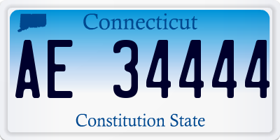 CT license plate AE34444