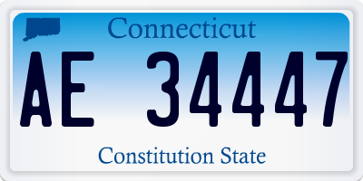 CT license plate AE34447