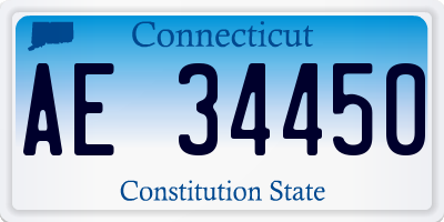 CT license plate AE34450