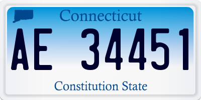 CT license plate AE34451