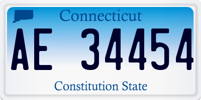 CT license plate AE34454