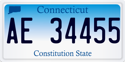 CT license plate AE34455