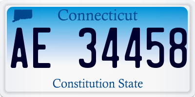 CT license plate AE34458