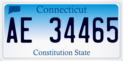 CT license plate AE34465