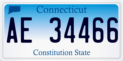 CT license plate AE34466