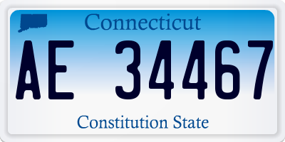 CT license plate AE34467