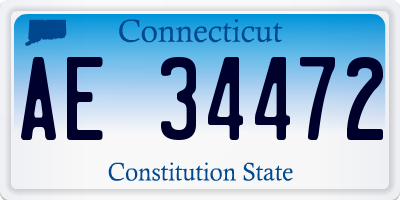 CT license plate AE34472