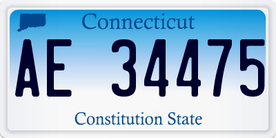 CT license plate AE34475