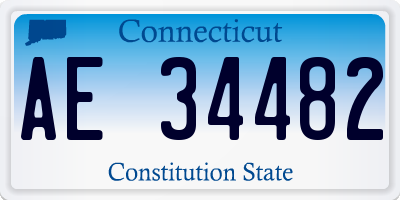CT license plate AE34482