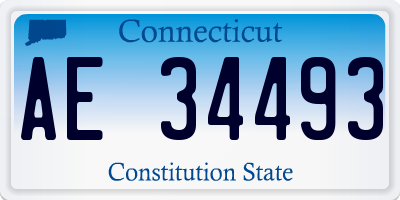CT license plate AE34493