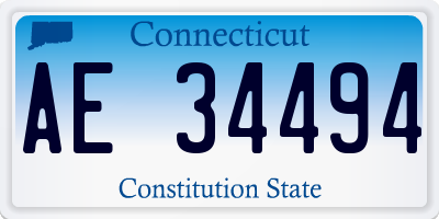 CT license plate AE34494