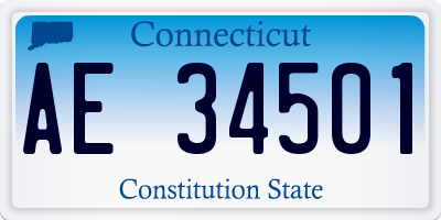 CT license plate AE34501