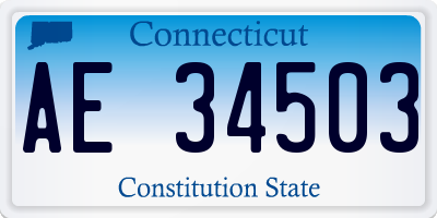 CT license plate AE34503