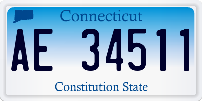 CT license plate AE34511