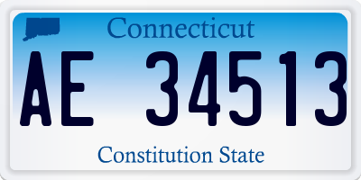 CT license plate AE34513