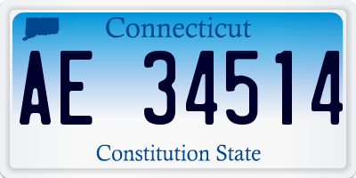 CT license plate AE34514