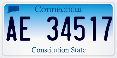 CT license plate AE34517