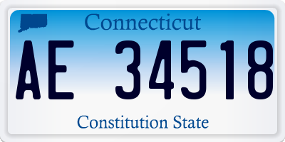 CT license plate AE34518