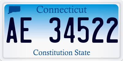 CT license plate AE34522