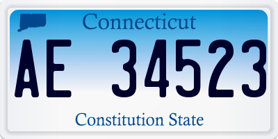 CT license plate AE34523