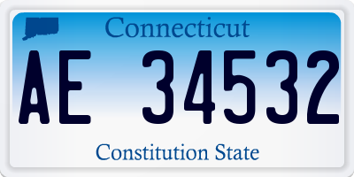 CT license plate AE34532