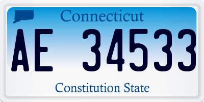 CT license plate AE34533