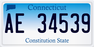 CT license plate AE34539