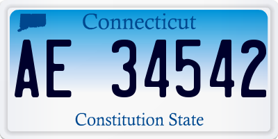 CT license plate AE34542