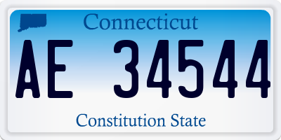 CT license plate AE34544