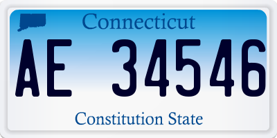 CT license plate AE34546