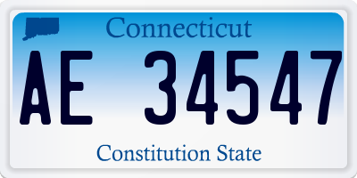 CT license plate AE34547