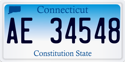 CT license plate AE34548