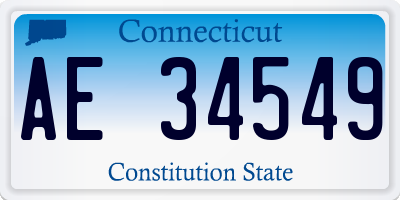 CT license plate AE34549