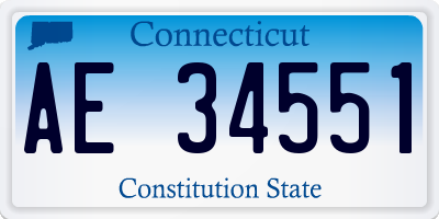 CT license plate AE34551