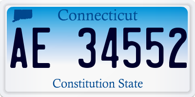 CT license plate AE34552