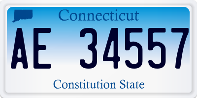 CT license plate AE34557