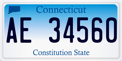 CT license plate AE34560