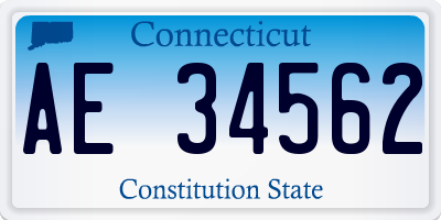 CT license plate AE34562