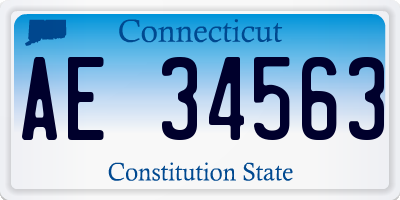 CT license plate AE34563
