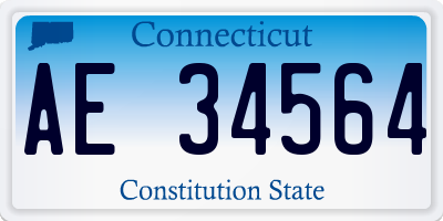 CT license plate AE34564