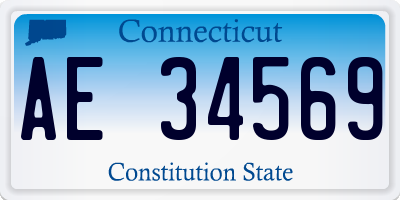 CT license plate AE34569