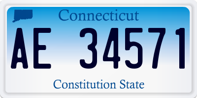 CT license plate AE34571