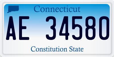 CT license plate AE34580