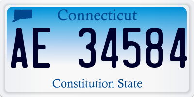 CT license plate AE34584