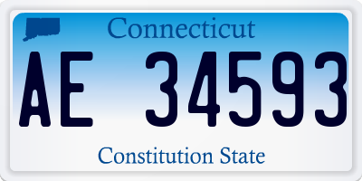 CT license plate AE34593