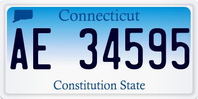 CT license plate AE34595