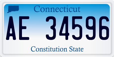 CT license plate AE34596